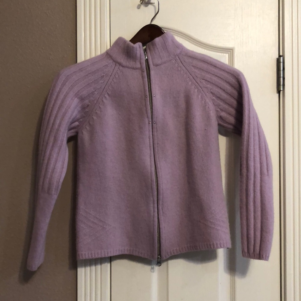 Lavender lambs wool zippered sweater